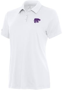 Womens K-State Wildcats White Antigua Reprocess Recycled Short Sleeve Polo Shirt