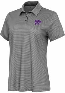 Womens K-State Wildcats White Antigua Rings Short Sleeve Polo Shirt