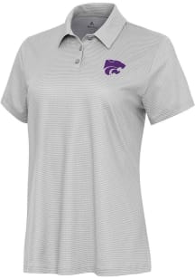 Womens K-State Wildcats White Antigua Rings Short Sleeve Polo Shirt