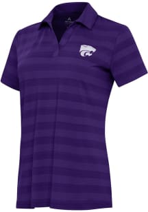 Womens K-State Wildcats Purple Antigua Tunnel Short Sleeve Polo Shirt