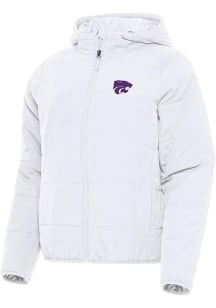 Womens K-State Wildcats White Antigua Universe Filled Jacket