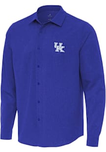 Antigua Kentucky Wildcats Mens Blue Exposure Long Sleeve Dress Shirt