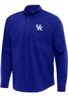 Antigua Kentucky Wildcats Mens Blue Flight Long Sleeve Dress Shirt