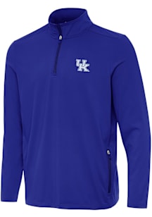 Antigua Kentucky Wildcats Mens Blue Perilous Long Sleeve Qtr Zip Pullover