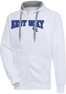 Antigua Kentucky Wildcats Mens White Split Victory Long Sleeve Full Zip Jacket