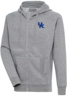 Antigua Kentucky Wildcats Mens Grey Victory Long Sleeve Full Zip Jacket