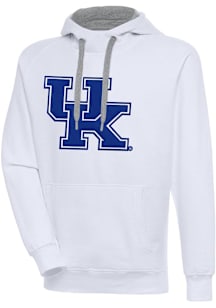 Antigua Kentucky Wildcats Mens White Full Front Victory Long Sleeve Hoodie