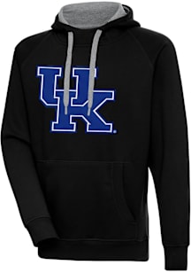Antigua Kentucky Wildcats Mens Black Full Front Victory Long Sleeve Hoodie