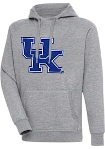 Antigua Kentucky Wildcats Mens Grey Full Front Victory Long Sleeve Hoodie