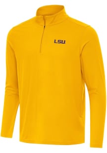 Antigua LSU Tigers Mens Gold Intent Long Sleeve Qtr Zip Pullover