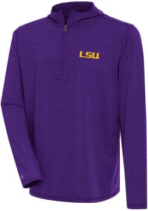 Antigua LSU Tigers Mens Purple Tidy Long Sleeve Qtr Zip Pullover