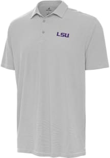 Antigua LSU Tigers Mens Grey Twine Short Sleeve Polo