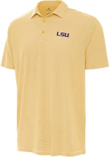 Antigua LSU Tigers Mens Gold Twine Short Sleeve Polo