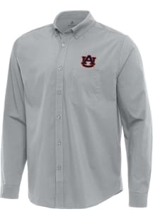 Antigua Auburn Tigers Mens Grey Flight Long Sleeve Dress Shirt