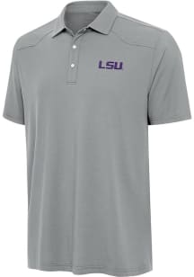 Antigua LSU Tigers Mens Grey Western Short Sleeve Polo