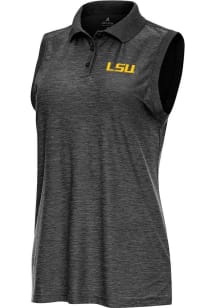 Antigua LSU Tigers Womens Black Recap Polo Shirt