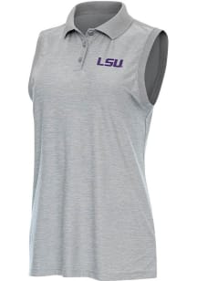 Antigua LSU Tigers Womens Grey Recap Polo Shirt