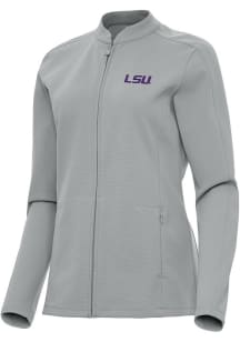Antigua LSU Tigers Womens Grey Regard Light Weight Jacket