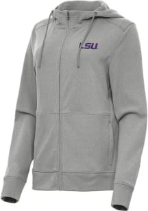 Antigua LSU Tigers Womens Grey Seeker Light Weight Jacket
