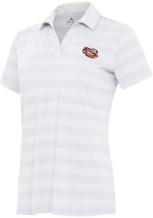 Antigua LSU Tigers Womens White Tigers Eye Tunnel Short Sleeve Polo Shirt