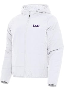 Antigua LSU Tigers Womens White Universe Filled Jacket