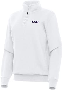 Antigua LSU Tigers Womens White Victory Qtr Zip