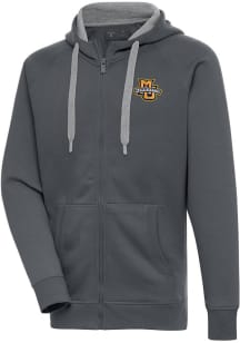 Antigua Marquette Golden Eagles Mens Charcoal Victory Long Sleeve Full Zip Jacket