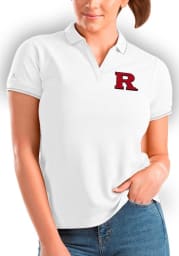 Antigua Rutgers Scarlet Knights Womens White Affluent Short Sleeve Polo Shirt