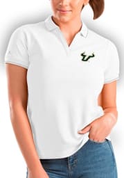Antigua South Florida Bulls Womens White Affluent Short Sleeve Polo Shirt