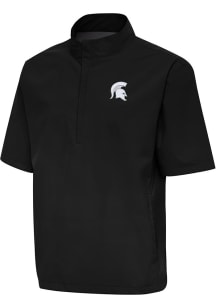 Mens Michigan State Spartans Black Antigua Brisk Short Sleeve Jacket