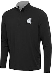 Antigua Michigan State Spartans Mens Black Content Long Sleeve Qtr Zip Pullover