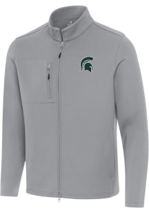 Mens Michigan State Spartans Grey Antigua Objection Light Weight Jacket