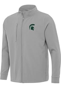 Mens Michigan State Spartans Grey Antigua Regard Light Weight Jacket