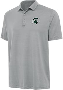 Antigua Michigan State Spartans Mens Grey Reprocess Recycled Short Sleeve Polo