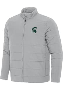 Mens Michigan State Spartans Grey Antigua Swelter Filled Jacket