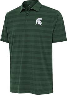 Mens Michigan State Spartans Green Antigua Tunnel Short Sleeve Polo Shirt