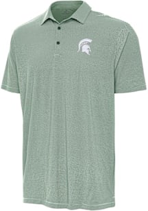 Antigua Michigan State Spartans Mens Green Twine Short Sleeve Polo