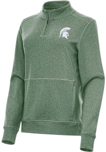 Antigua Michigan State Spartans Womens Green Crush Qtr Zip