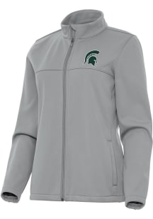 Womens Michigan State Spartans Grey Antigua Links Light Weight Jacket