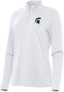 Antigua Michigan State Spartans Womens White Reprocess Recycled Qtr Zip