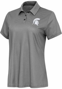 Womens Michigan State Spartans White Antigua Rings Short Sleeve Polo Shirt