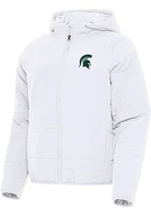 Womens Michigan State Spartans White Antigua Universe Filled Jacket