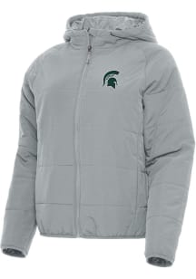 Womens Michigan State Spartans Grey Antigua Universe Filled Jacket