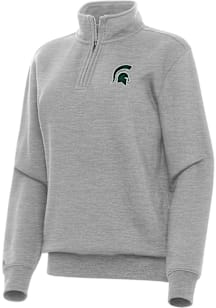 Antigua Michigan State Spartans Womens Grey Victory Qtr Zip
