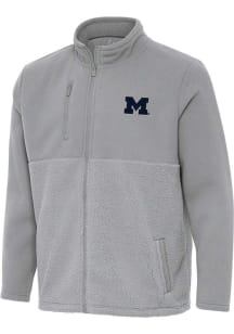 Mens Michigan Wolverines Grey Antigua Daily Fused Medium Weight Jacket