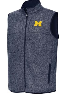 Mens Michigan Wolverines Navy Blue Antigua Fortune Vest