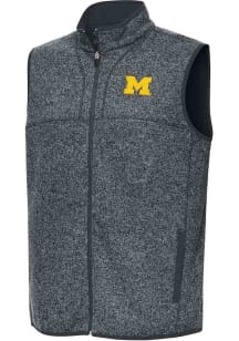 Mens Michigan Wolverines Grey Antigua Fortune Vest