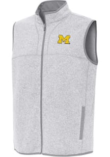 Mens Michigan Wolverines Grey Antigua Fortune Vest