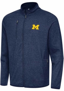 Mens Michigan Wolverines Navy Blue Antigua Hold Up Light Weight Jacket