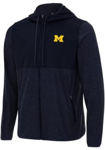 Mens Michigan Wolverines Navy Blue Antigua Sway Light Weight Jacket